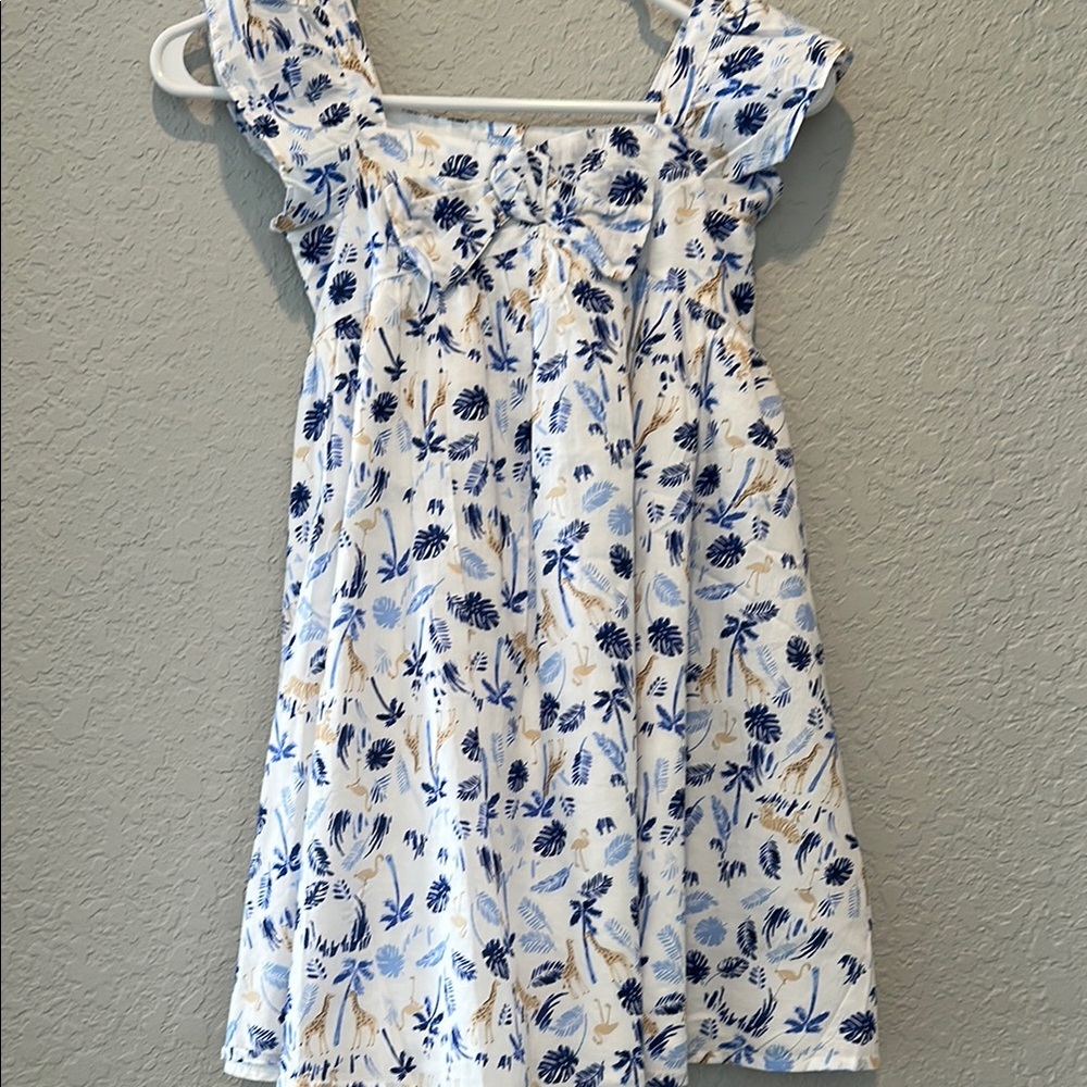 NWOT Janie and Jack Blue and White Kids Dress size 7